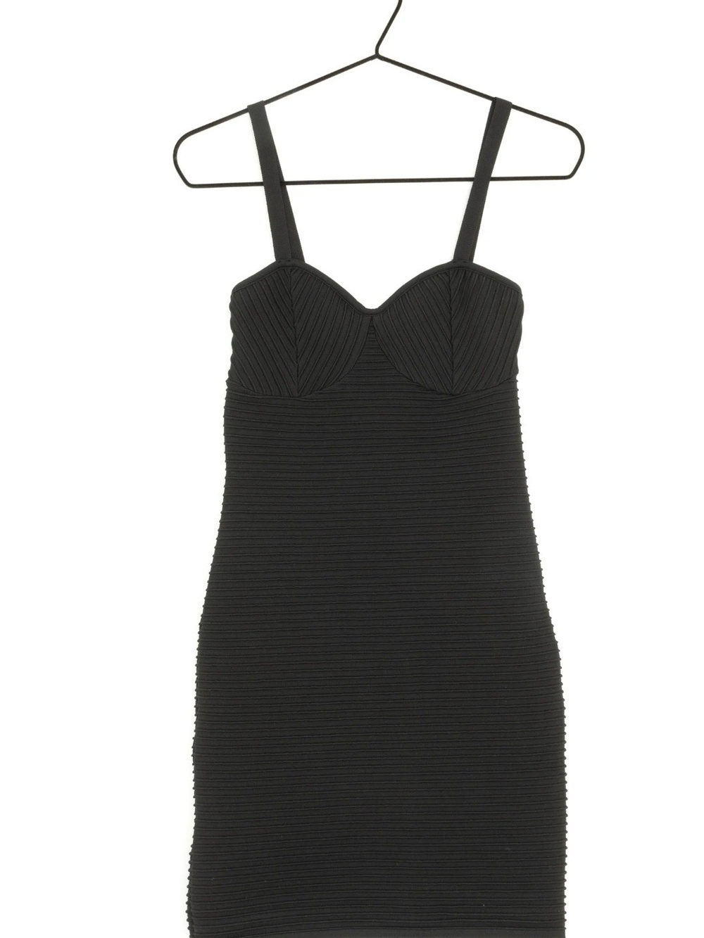 Mango Black Ribbed Bodycon Mini Dress - Picture 6 of 9